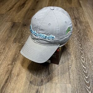 Taylormade Hat Gray Blue Tmax Gear Cotton Adjustable Strap‎ Dad Cap